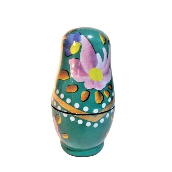 World Market Matryoshka Nesting Dolls Hand Painted Wood 3-Pc 4.5-inch No Box - Picture 5 of 7
